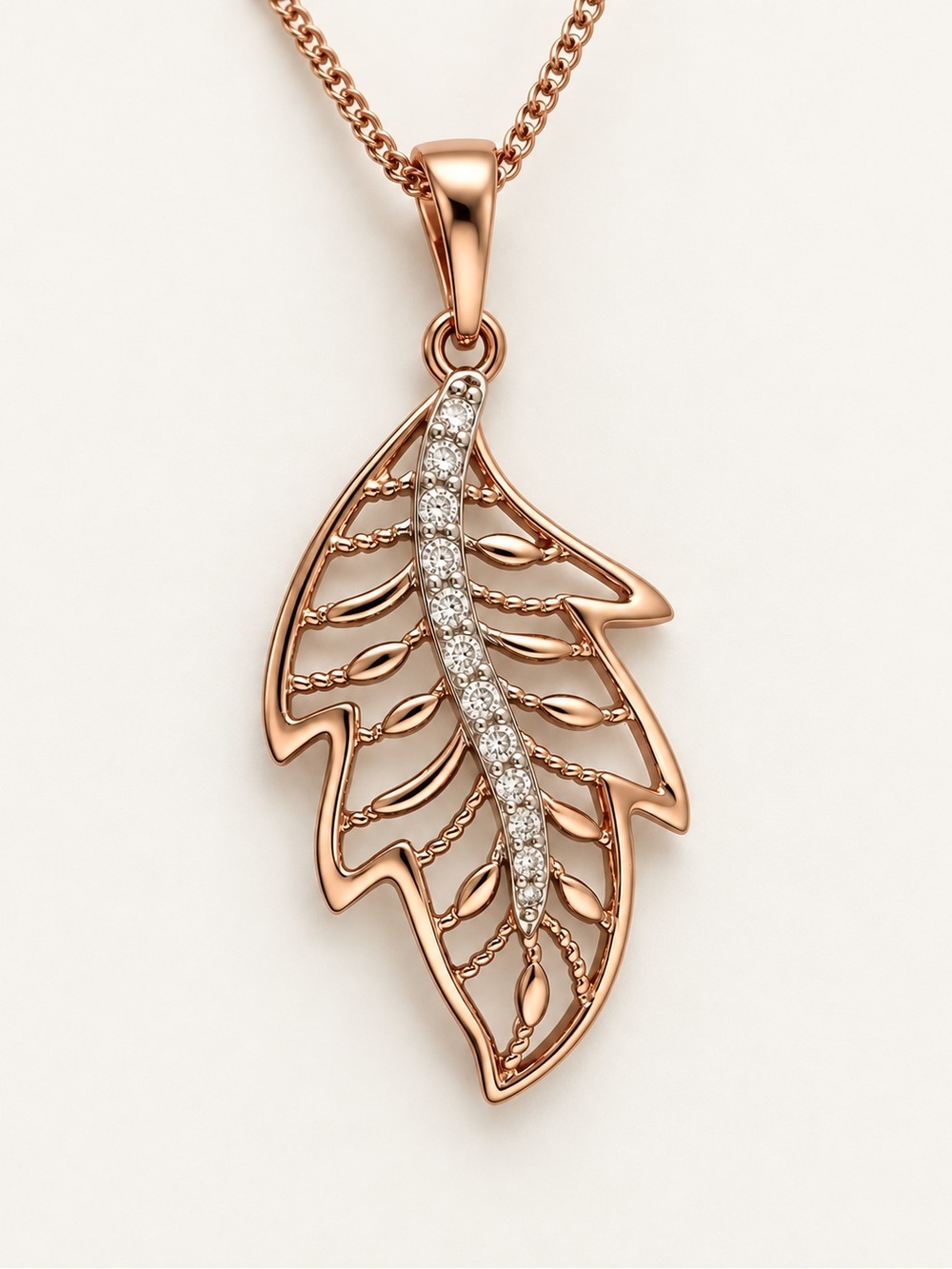 LAST 1 🔥Leaf with Zircon Necklace | 18K Gold Plated Luxury Jewelry